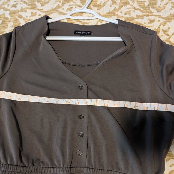 Lane Bryant olive dress with pockets - Picture 3 of 8